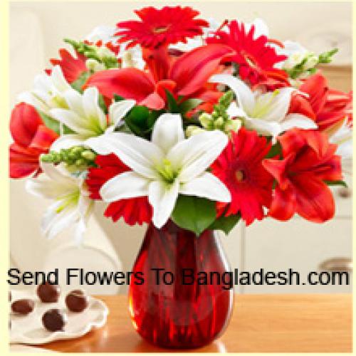 Lovely Assorted Flowers in Glass Vase