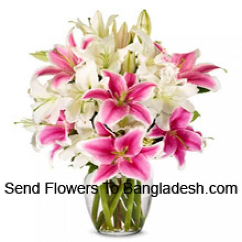 Dreamy White and Pink Lilies