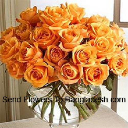 24 Pretty Orange Roses