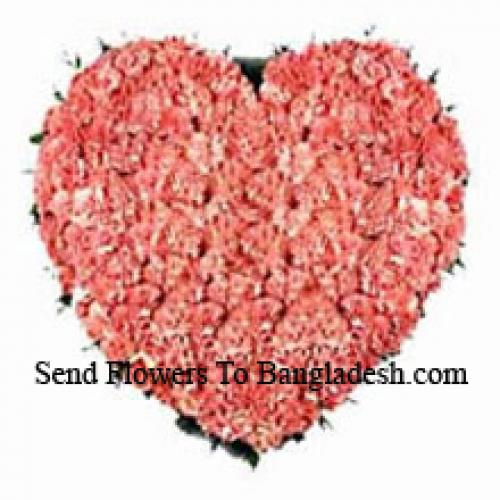 100 Pink Heart Carnations